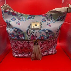 NEW-Gloria Vanderbilt Floral Patterned Pink and Blue Women Bag